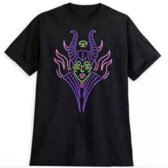 Maleficent Neon T-Shirt Sleeping Beauty Official Disney NWT Adult Shirt - Picture 1 of 6
